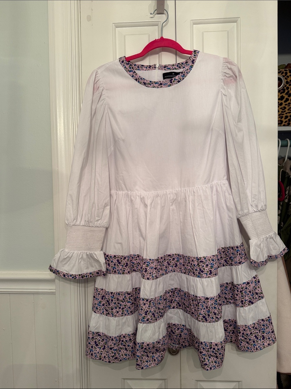 Tuckernuck’s Pomander Place Purple Floral Tiered Fran Mini Dress